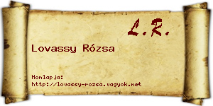 Lovassy Rózsa névjegykártya